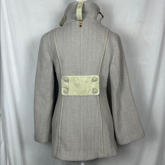 Vintage Mackage Wool Gray Button Up Coat with Bell Sleeves - Picture 7 of 15
